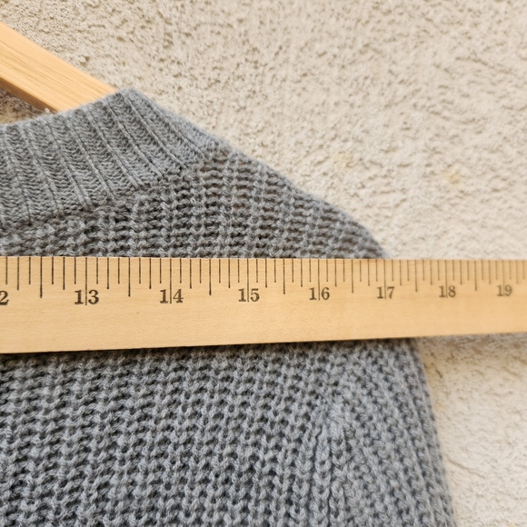 TOAD & CO Women's Sweater Dress Medium Gray Lambswool Ribbed Classic Minimalist - Picture 6 of 8